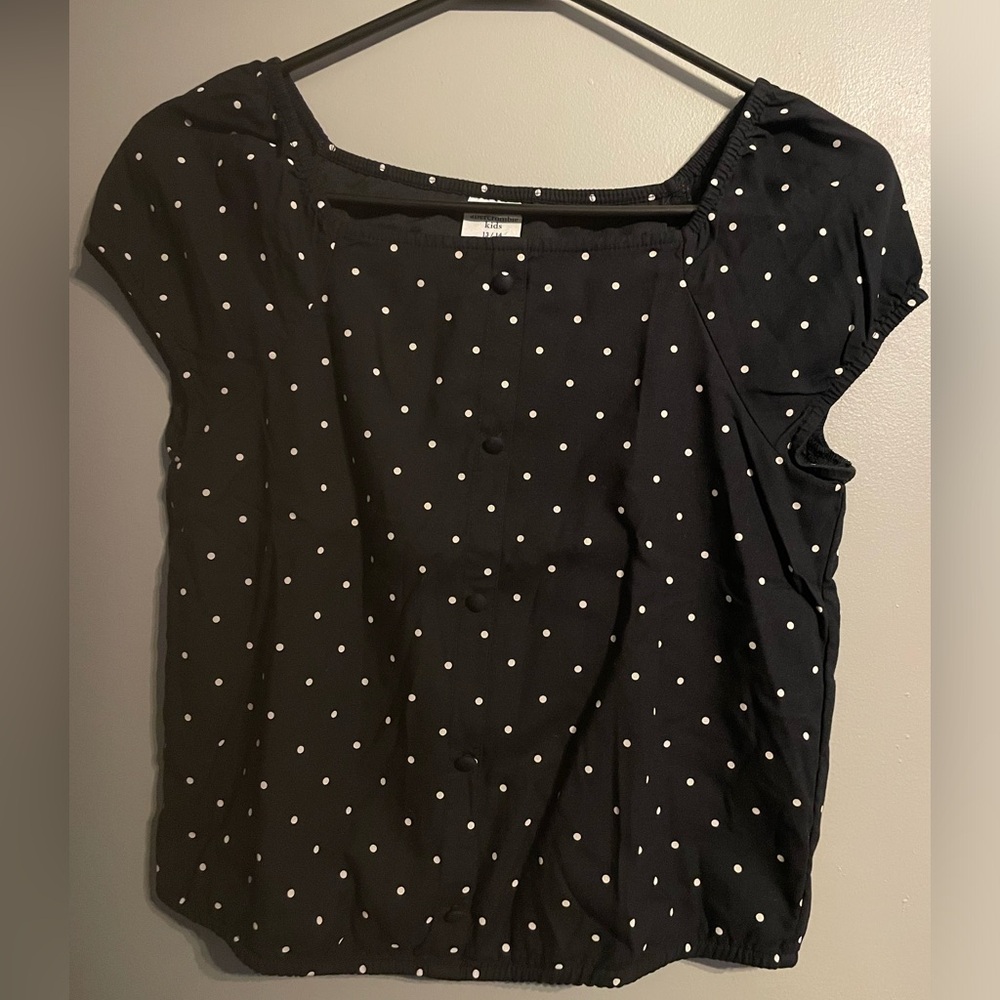 Abercrombie Kids Girls Polka Dot Cap Sleeve Blouse